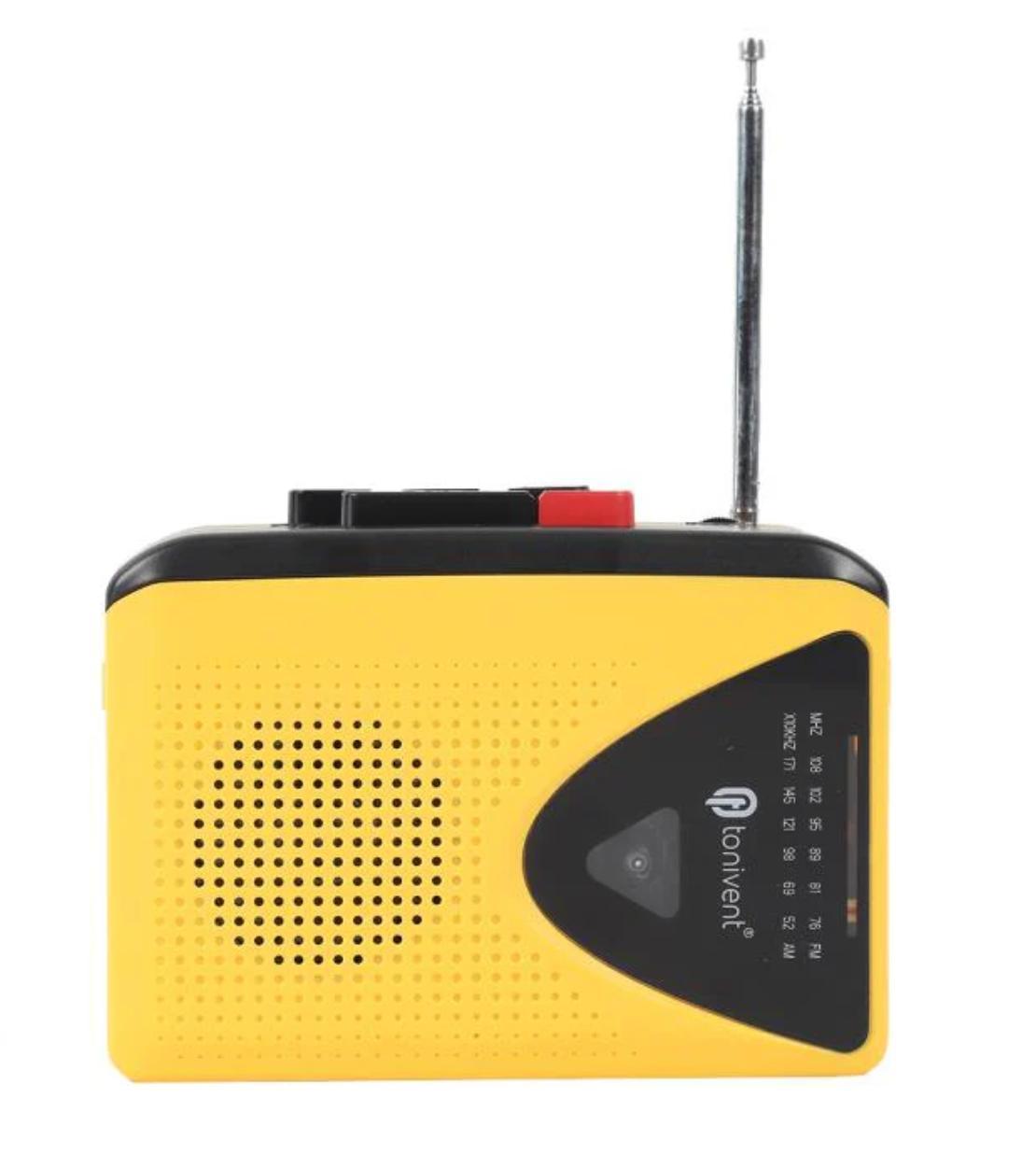 Portable Cassette Player + Radio (Yellow)