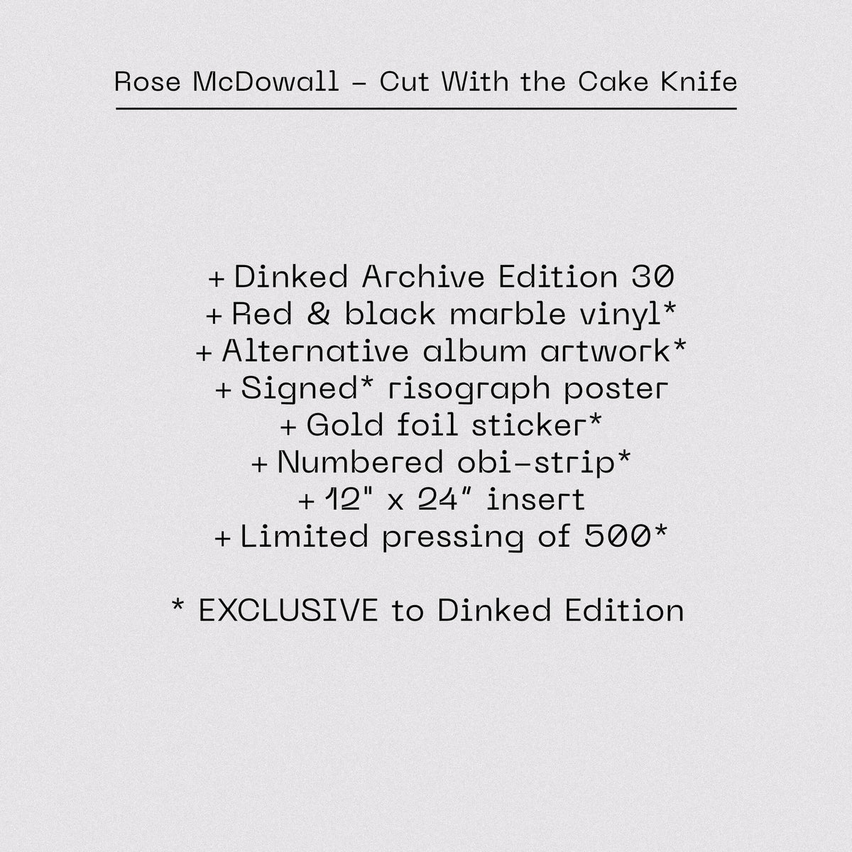 ROSE MCDOWALL - CUT WITH THE CAKE KNIFE