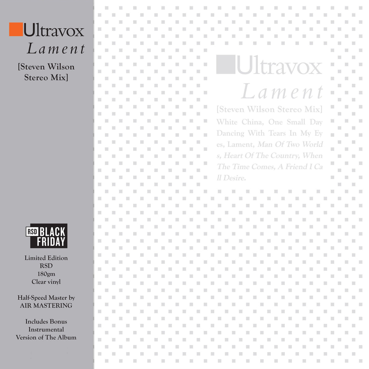 Ultravox - Lament [Steven Wilson Stereo Mix] (RSD BLACK FRIDAY)