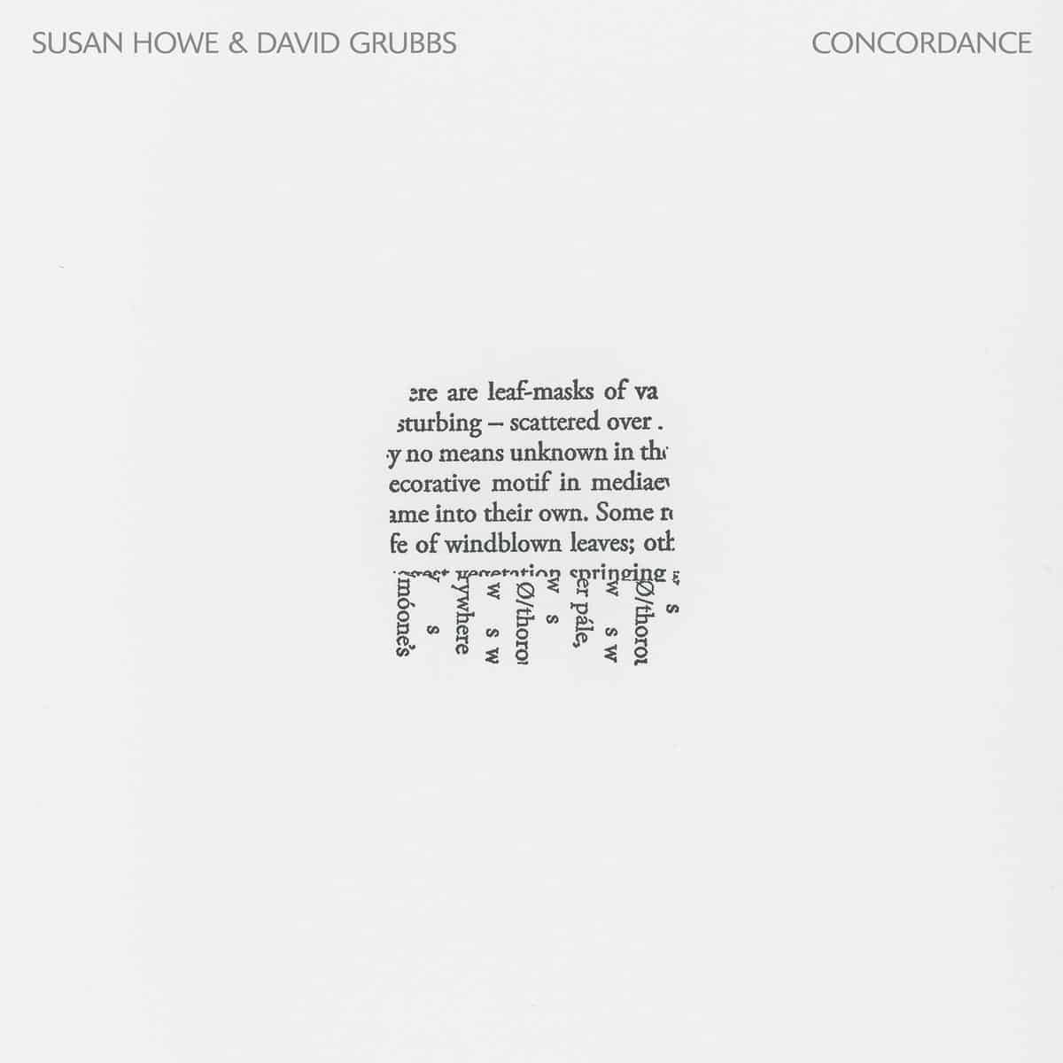 Susan Howe & David Grubbs - Concordance